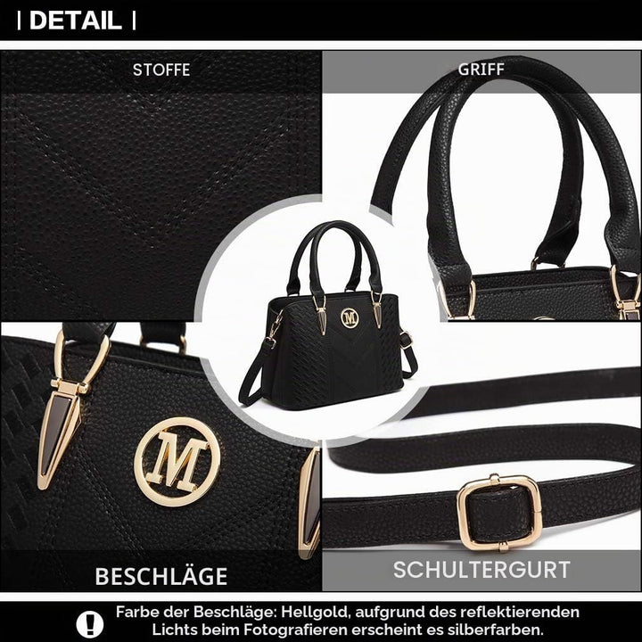 Miss Lulu Handtasche Damen Mittelgross Henkeltasche Elegante Schultertasche Tasche für Damen mit Lyc
