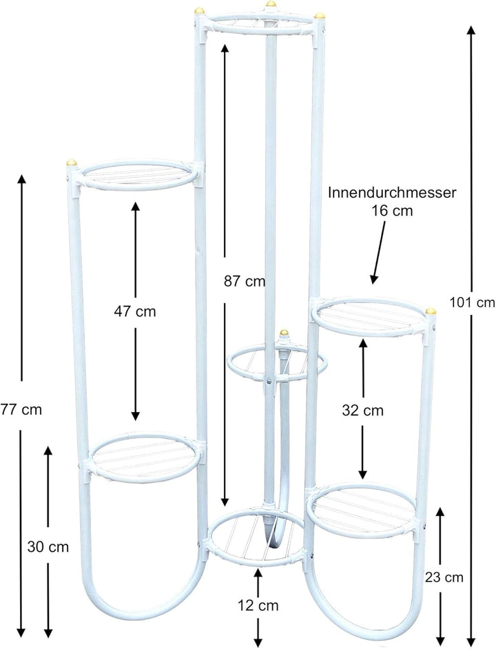 DanDiBo Blumentreppe Metall Weiss 93922 Pflanzenentreppe 101 cm Blumenregal Pflanzenständer Blumenst