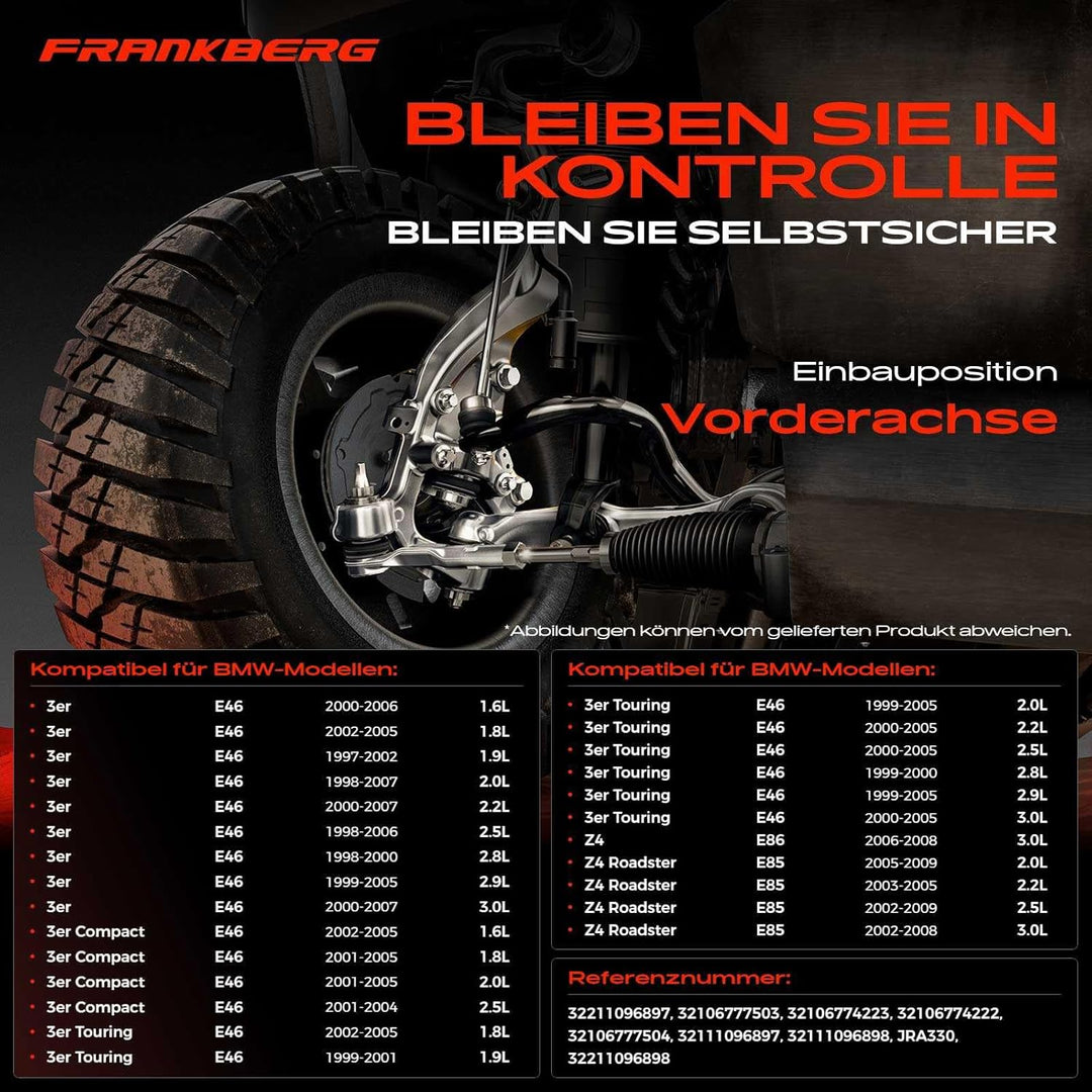 Frankberg 2x Spurstangenkopf Vorderachse Kompatibel mit 3er/3er Compact/3er Touring E46 316 318 320