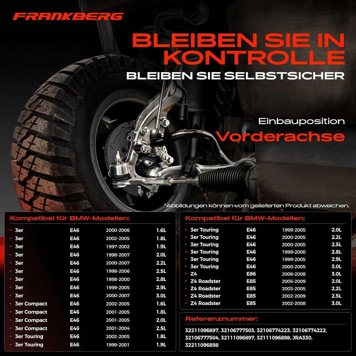 Frankberg 2x Spurstangenkopf Vorderachse Kompatibel mit 3er/3er Compact/3er Touring E46 316 318 320