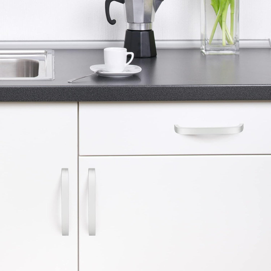 KoKoBin 20 Stück Lochabstand 128mm Silber Edelstahl-Türgriffe für Schubladen, Schränke, Küchen,Möbel