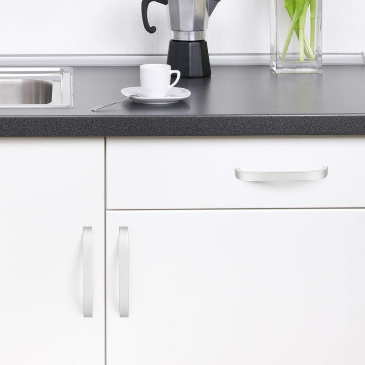 KoKoBin 20 Stück Lochabstand 128mm Silber Edelstahl-Türgriffe für Schubladen, Schränke, Küchen,Möbel