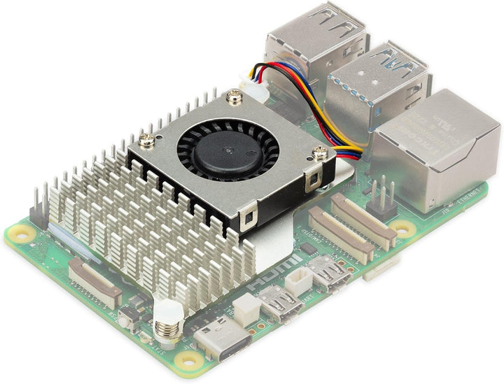 Raspberry Pi 5 mit 8GB RAM, Active Cooler Kit inklusive offizielles Netzteil, Dual 4K HDMI, Gigabit
