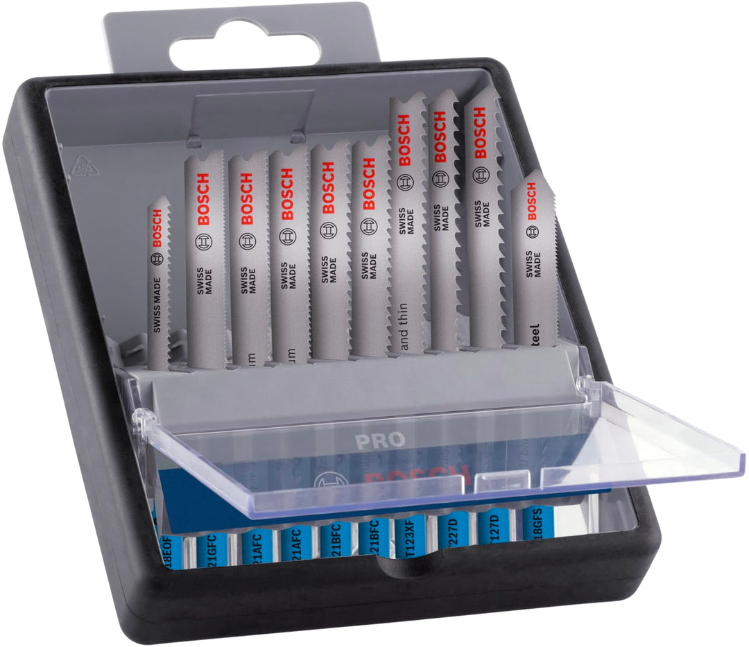 Bosch 10x PRO Metal and Alu Stichsägeblatt-Set, 10-tlg. (für Edelstahlbleche, Stahlbleche, Länge 92