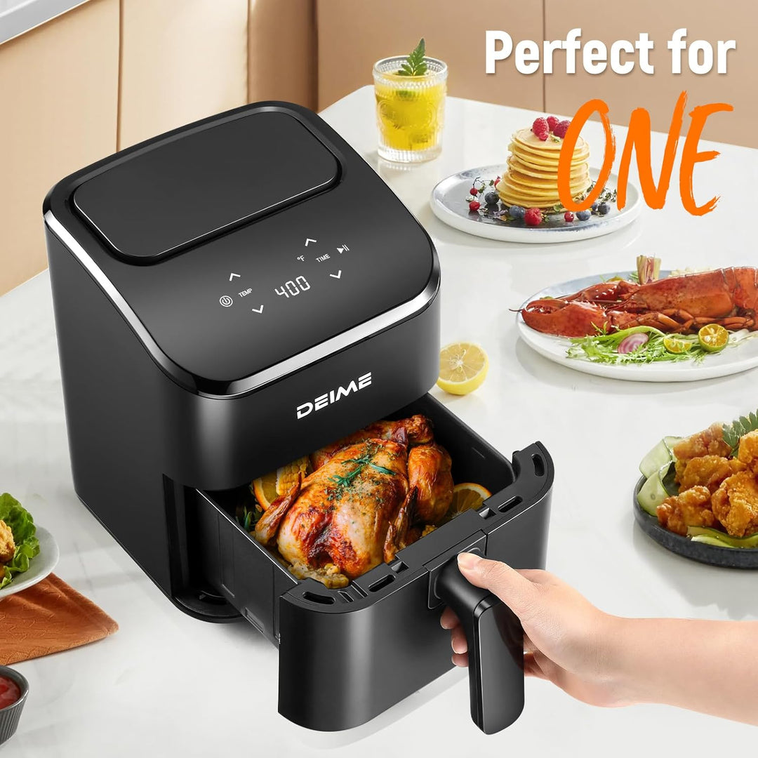 DEFINE Heissluftfritteuse 4-in-1 Kleiner Mini-Heissluftfritteuse, 2,2 Qt, Backen, Braten, Aufwärmen,