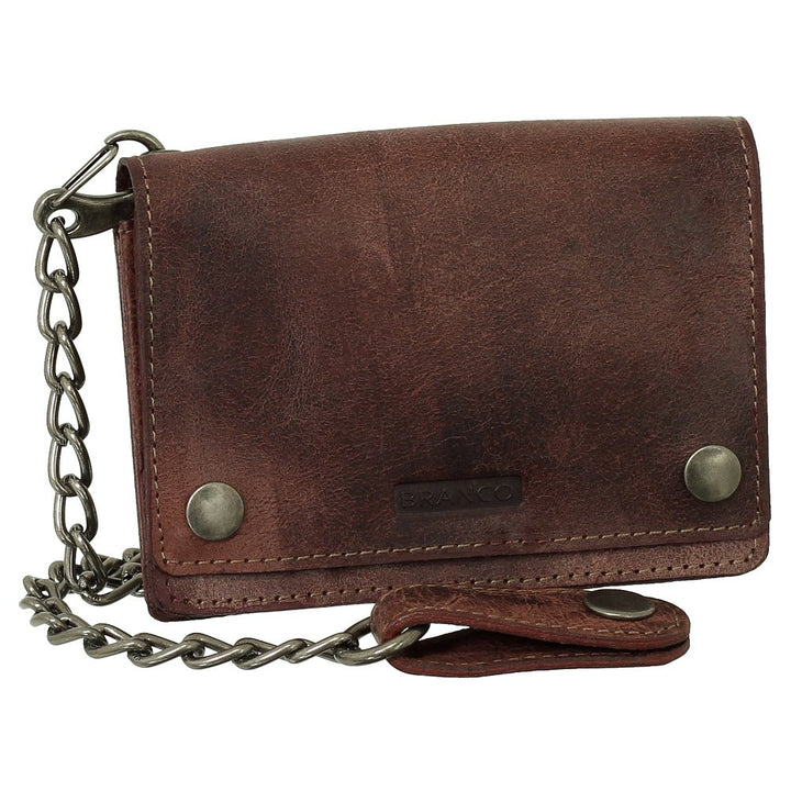 Ledershop24 Luxus Leder Bikerbörse mit Kette Biker Geldbörse Portemonnaie Geldbeutel 13,5 cm vers. F