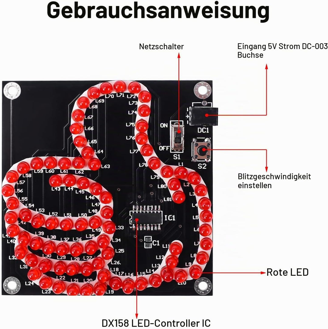 DONGKER Löt Bausatz, LED Licht löten Übungssatz, DIY LED Leuchten, elektronische Kits für Schüler, L