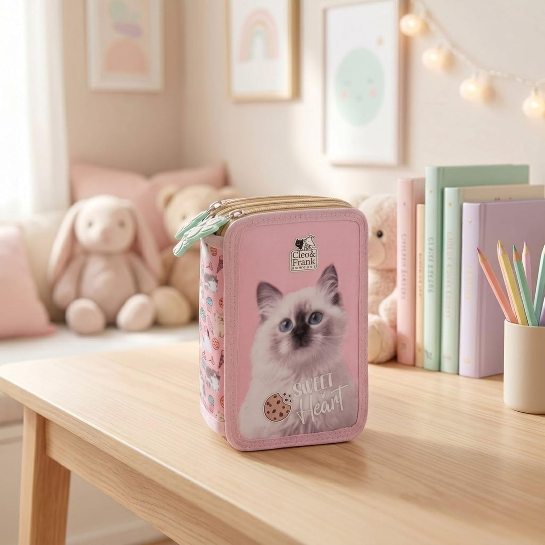 Goldkids - Federmäppchen 3 Fächer - Mäppchen für Mädchen und Jungen - Federmappe 3-Fach Federtasche
