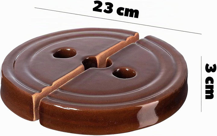 KADAX Beschwerungsstein, Fermentiergewicht aus Steingut 23cm, handgefertigtes Gewicht für Gärtopf, S