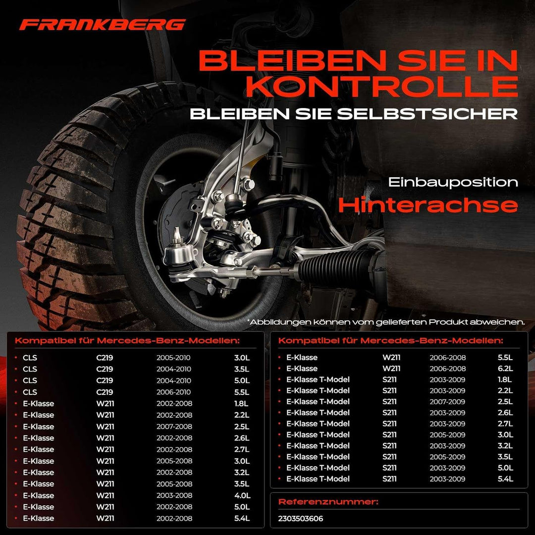 Frankberg Querlenker Hinten Rechts Oben Kompatibel mit CLS C219 2004-2010 E-Klasse W211 2002-2008 E-