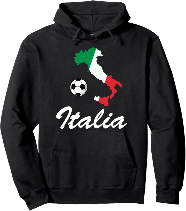 Italien Karte Fussball Forza-Azzurri Italienisch Pullover Hoodie