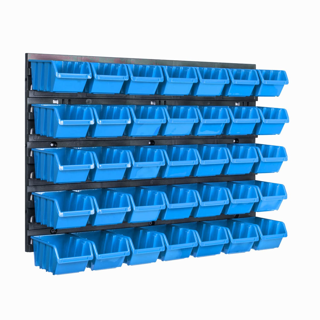 Lagersystem Wandregal 576 x 390 mm | 35 stck. Box | Stapelboxen Schüttenregal Sichtlagerkästen | Ext