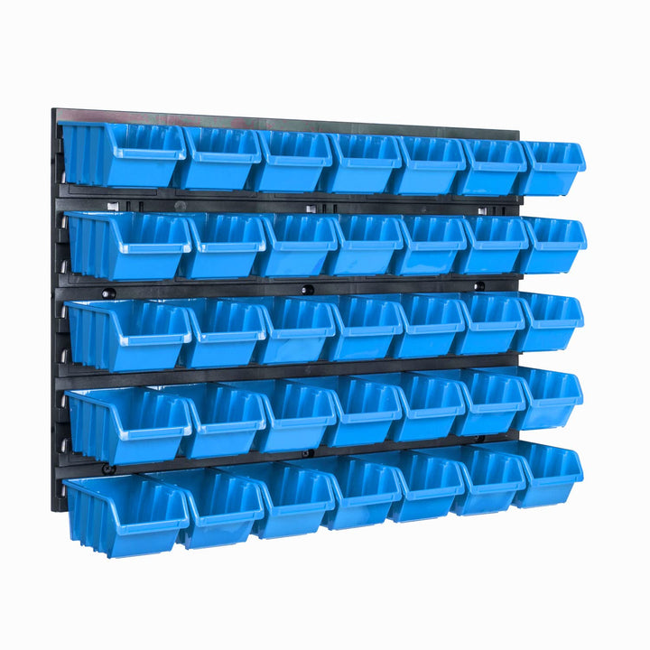 Lagersystem Wandregal 576 x 390 mm | 35 stck. Box | Stapelboxen Schüttenregal Sichtlagerkästen | Ext