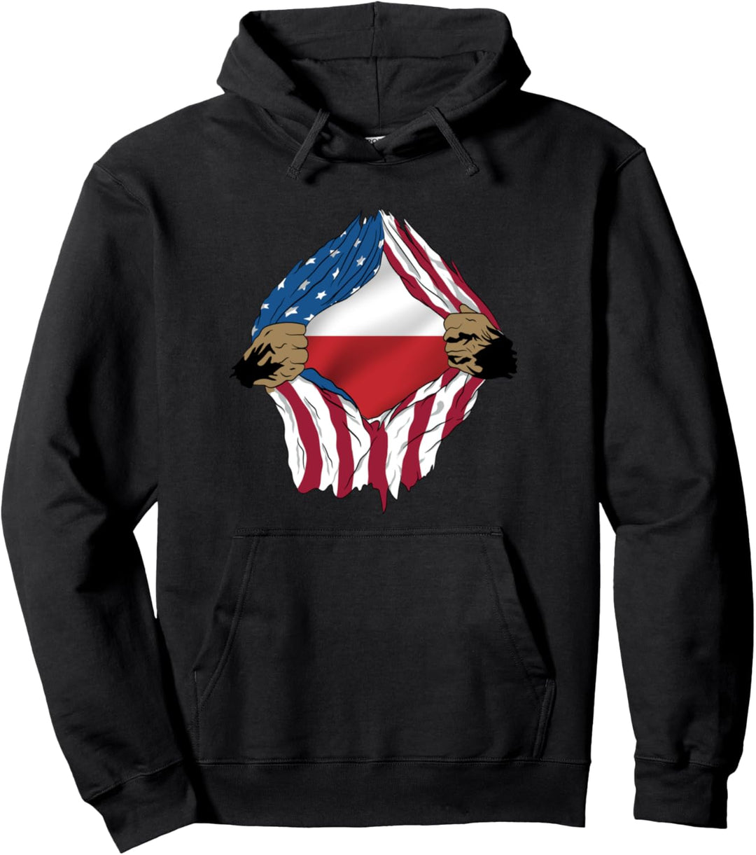 Polen USA, polnische Wurzeln Flagge Pullover Hoodie