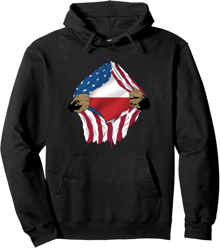 Polen USA, polnische Wurzeln Flagge Pullover Hoodie