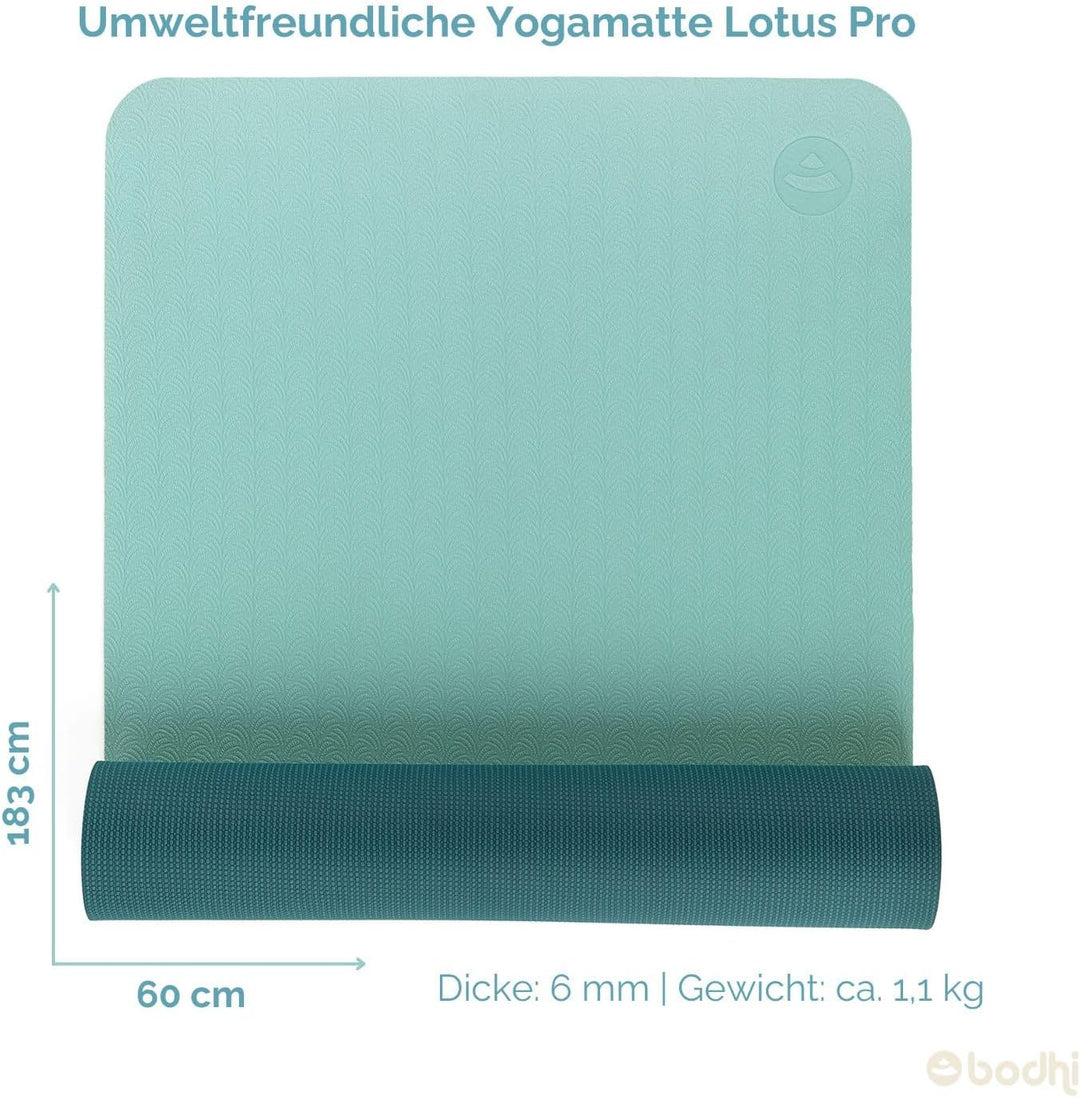 Bodhi Yogamatte Lotus Pro | Rutschfeste Übungsmatte | Sportmatte für Gymnastik, Pilates &amp; Fitness |