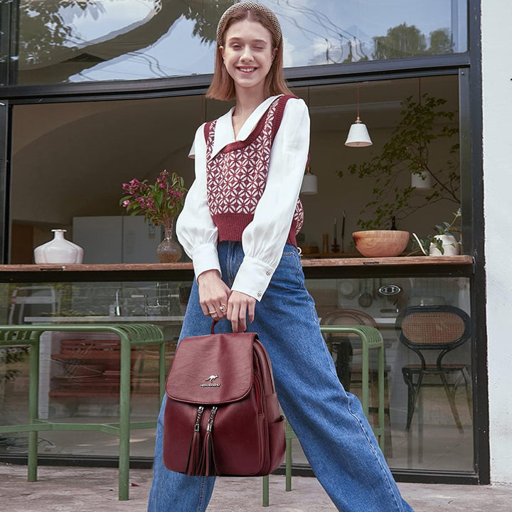 NICOLE &amp; DORIS Rucksack Damen Elegant Rucksack Anti Diebstahl Rucksackhandtaschen PU Leder Rucksäcke