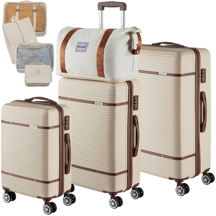 tectake® 13-TLG. Koffer Set mit Reisetasche, Koffer & Trolleys, Reisekoffer mit Rollen, Kofferset mi