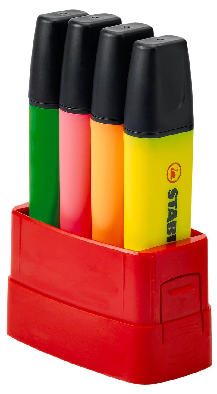 STABILO - Textmarker - BOSS ORIGINAL BOSSparade - 4er Tischset - grün, pink, orange, gelb, 4er Tisch