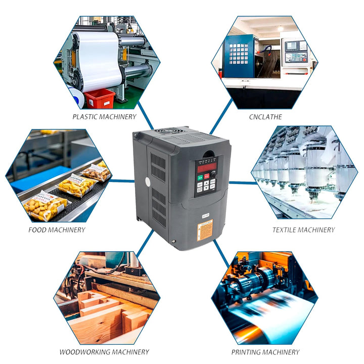 RATTMMOTOR VFD 4kW 220V 3 Phasen Frequenzumrichter CNC Umrichter mit 2m Verlängerungskabel für Spind