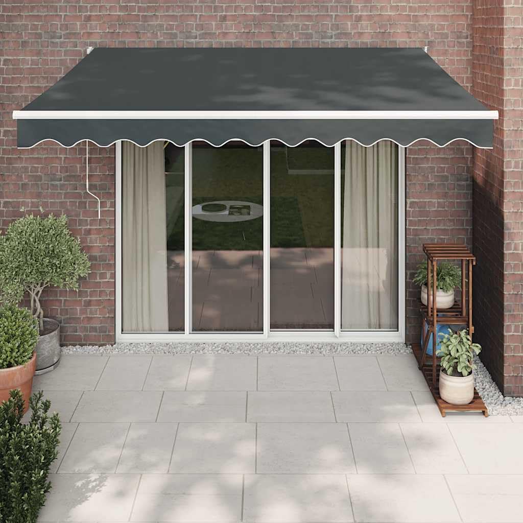 vidaXL Elektrische Markise mit Kurbel Anthrazit 3x2,5 m 3 x 2.5 m Anthrazit und Weiss, 3 x 2.5 m Ant