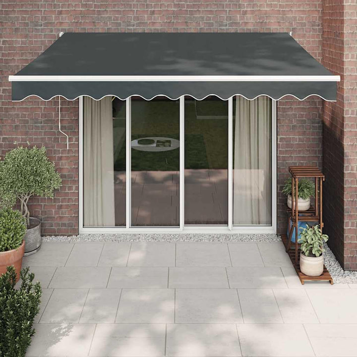 vidaXL Elektrische Markise mit Kurbel Anthrazit 3x2,5 m 3 x 2.5 m Anthrazit und Weiss, 3 x 2.5 m Ant