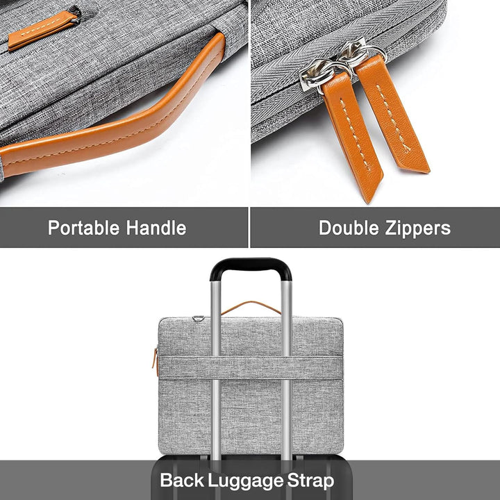 MOSISO 360 Laptoptasche, Wasserdicht Laptop Schultertasche, Stossfest Umhängetasche mit 4 Reissversc
