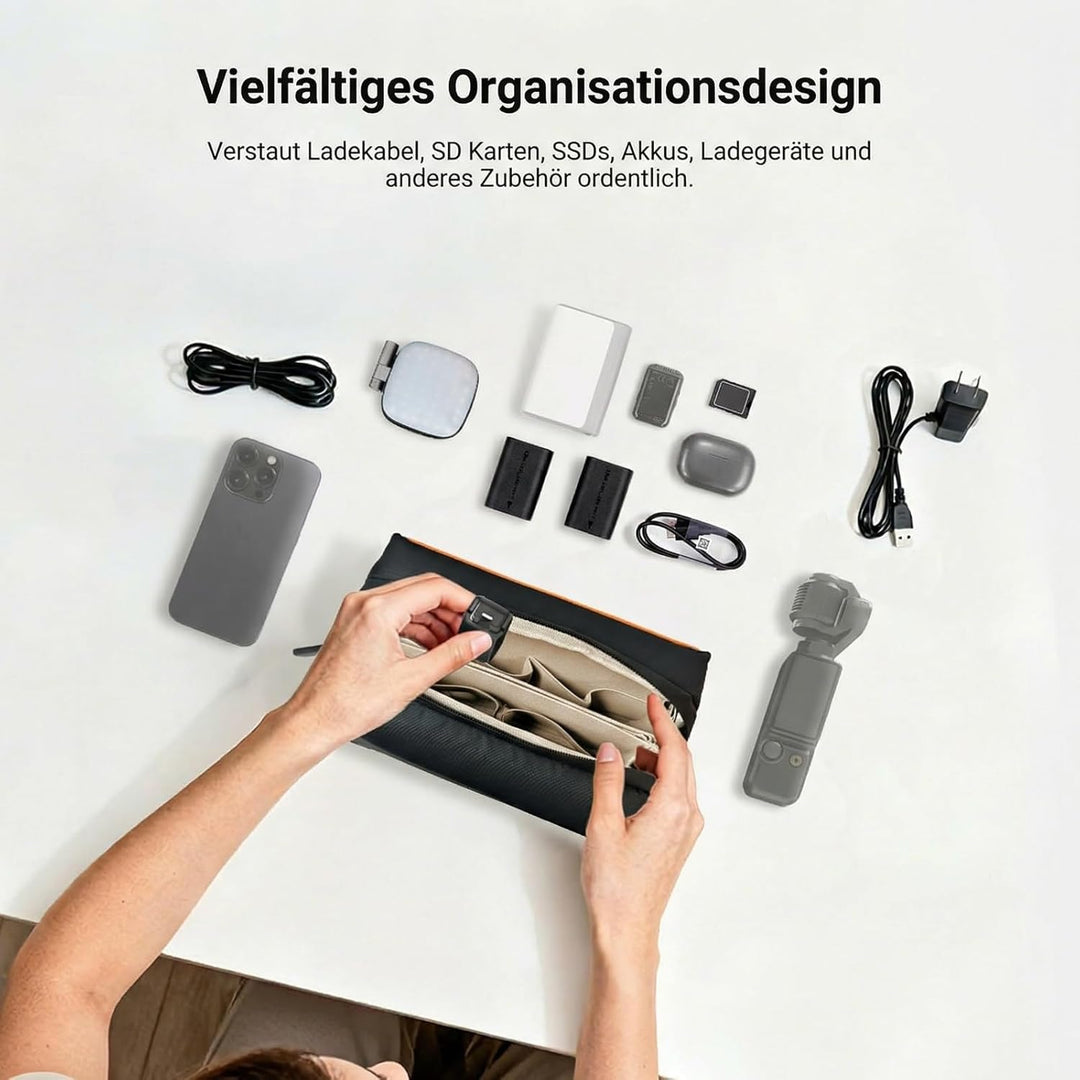 NEEWER Tech Tasche, spritzwassergeschützte Tech Pouch Organizer Kabeltasche, Reisetasche mit Mehrere