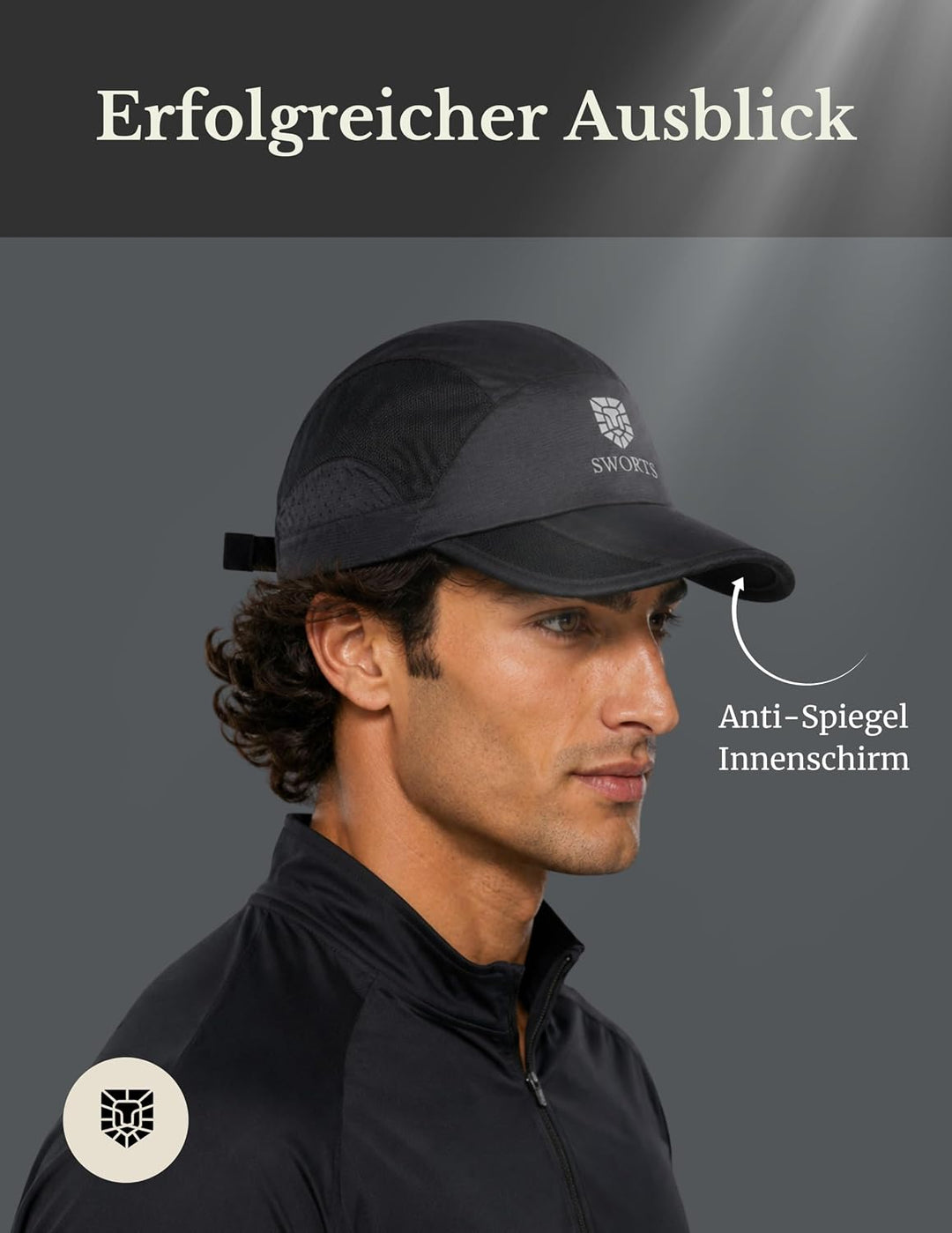SWORTS HeadUp Running Cap (Light) Ultradünne Laufkappe mit Atmungsaktivem Mesh (Unisex Basecap Sport