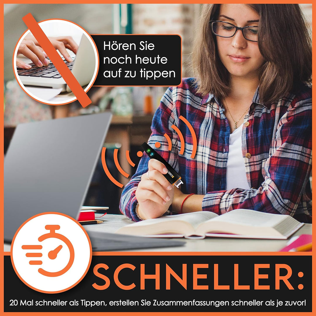 Scanmarker Air - Bluetooth-Scannerstift inkl. OCR, Textübersetzung und Sprachwiedergabe (Schwarz, Sc