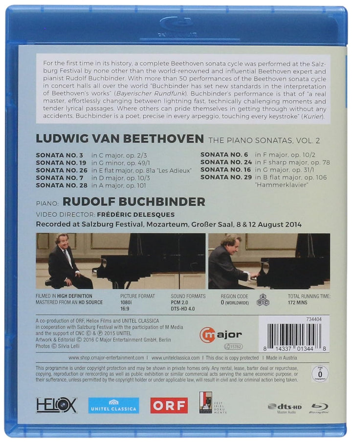 Buchbinder: Beethoven Klaviersonaten Vol. 2 (Salzburger Festspiele 2014), Blu-ray