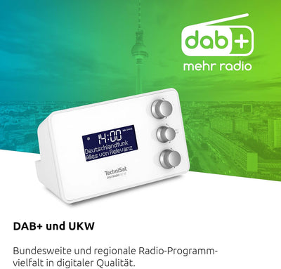 TechniSat DIGITRADIO 50 SE - Radiowecker (DAB+/UKW Tuner, dimmbares Display, Wecker mit zwei einstel