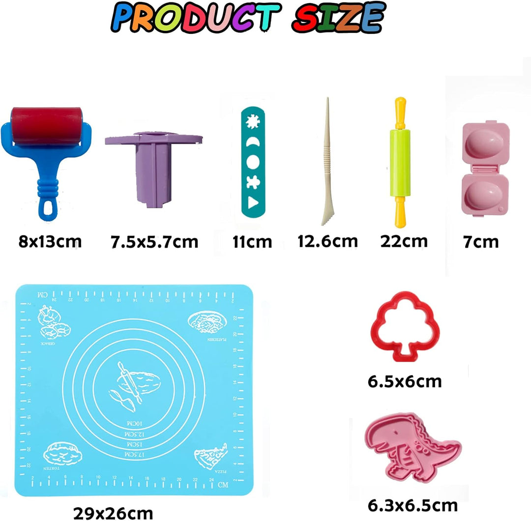 Knete Zubehör Set,29 Stück Teig Plastilin Werkzeugset für Kinder, Einschliessen Teig Plastilin Werkz