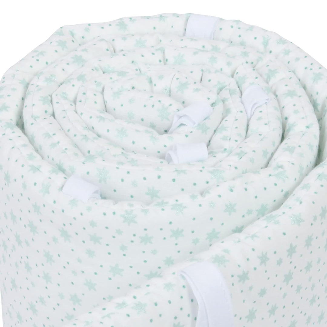 babybay Nestchen Mesh passend für Modell Boxspring XXL, weiss Glitzersterne mint