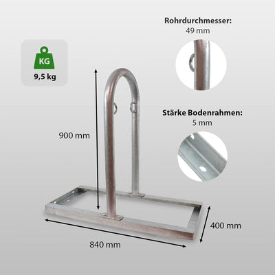 2x Fahrradanlehnbügel mit Bodenrahmen beliebig erweiterbar Reihenparker Fahrradständer Anlehnbügel A