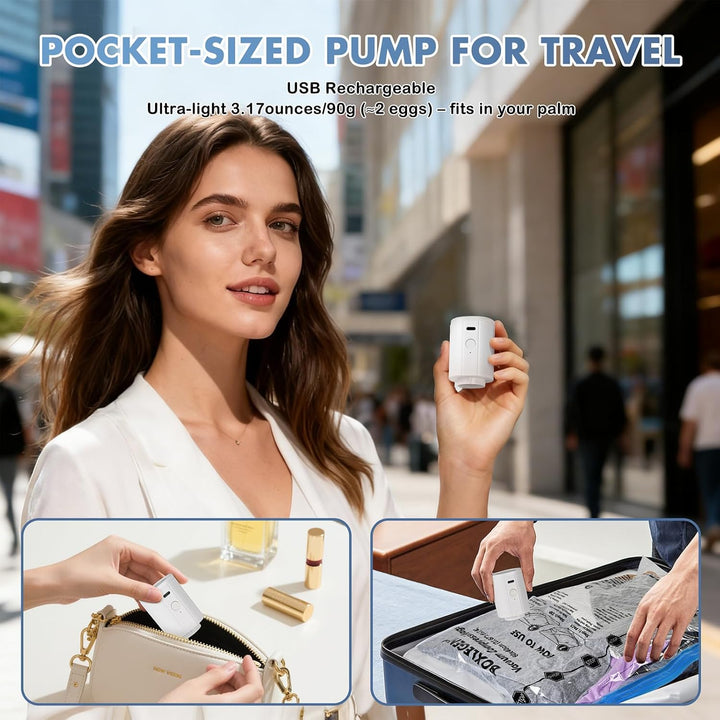 BoxLegend Reise Vakuumbeutel mit Elektropumpe 6 Stück Vakuum Aufbewahrungsbeutel 2S+2XS+2XXS Vakuum