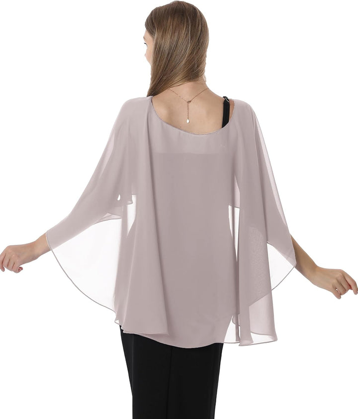 Damen Chiffon-umhang001 Pashmina-Schal Einheitsgrösse Grau, Einheitsgrösse Grau