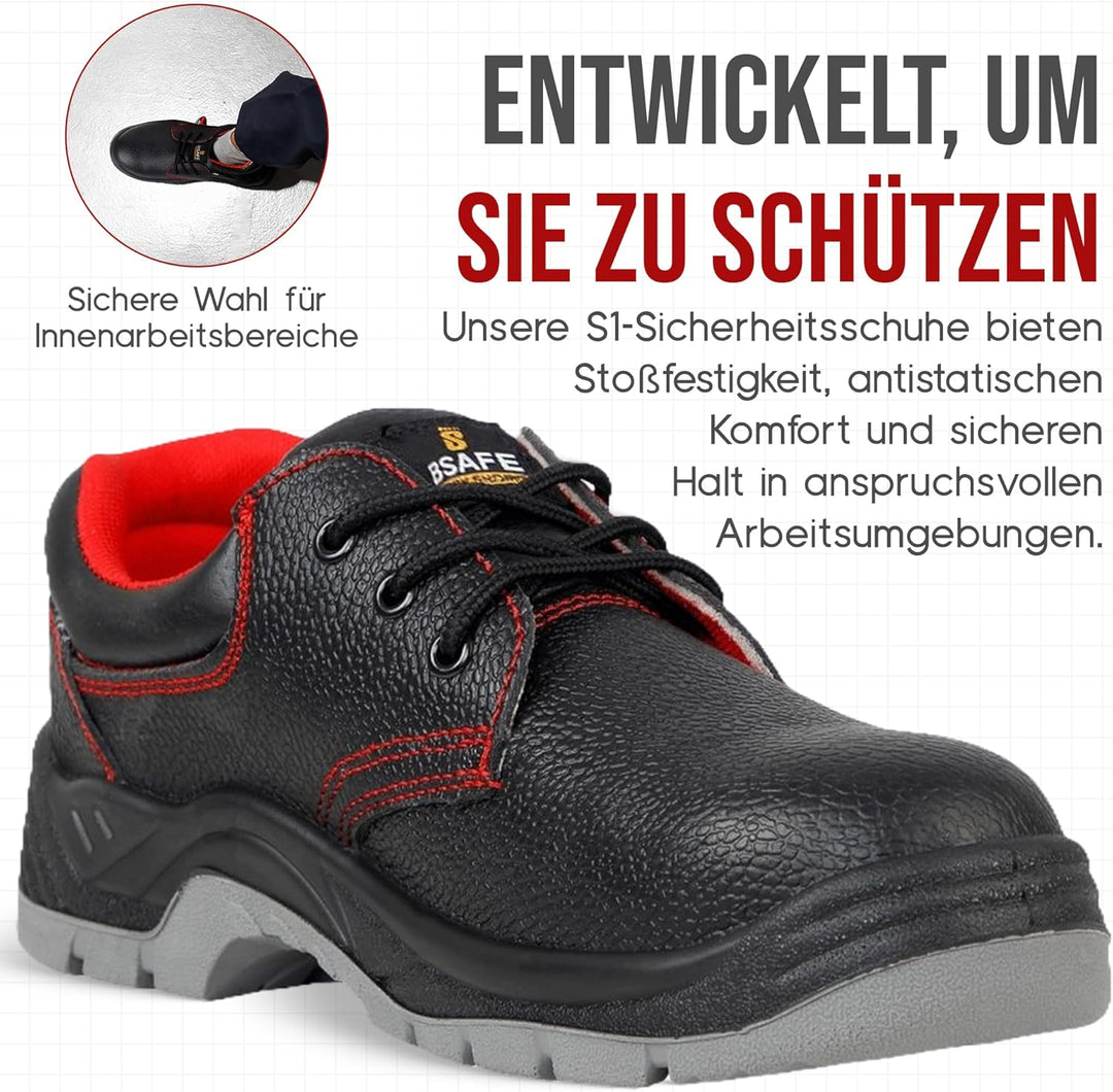 Arbeitsschuhe herren S1 , Schuhe, Leder Sicherheitsschuhe herren - Wasserdichte schuhe, mit Rutschfe