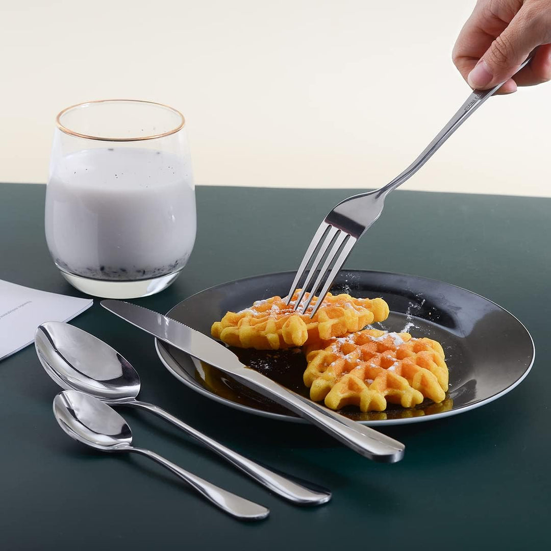 16-teilig Besteck Set Edelstahl Cutlery Inklusive Löffel Messer und Gabeln Besteckset Service für 4,