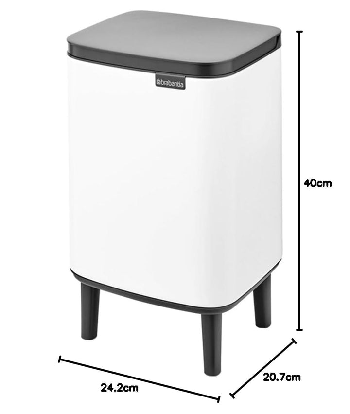 Brabantia - Mülleimer Bo Hi 7L mit Soft-Close-Deckel, herausnehmbarem Inneneimer und Transportgriff