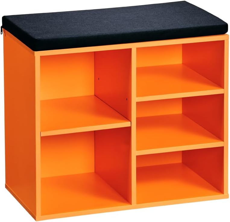 Kesper | Schuhschrank mit Sitzkissen, Material: Faserplatte, Masse: B51,5 x H48 cm x L29,5 cm, Farbe