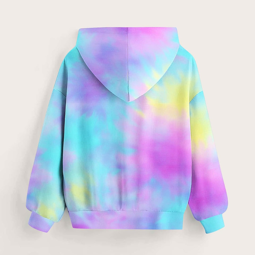 EMATOP Mädchen Batik Hoodie Freizeit Langarm Kapuzenpullover Winter Baumwolle Sweatshirt mit Kapuze