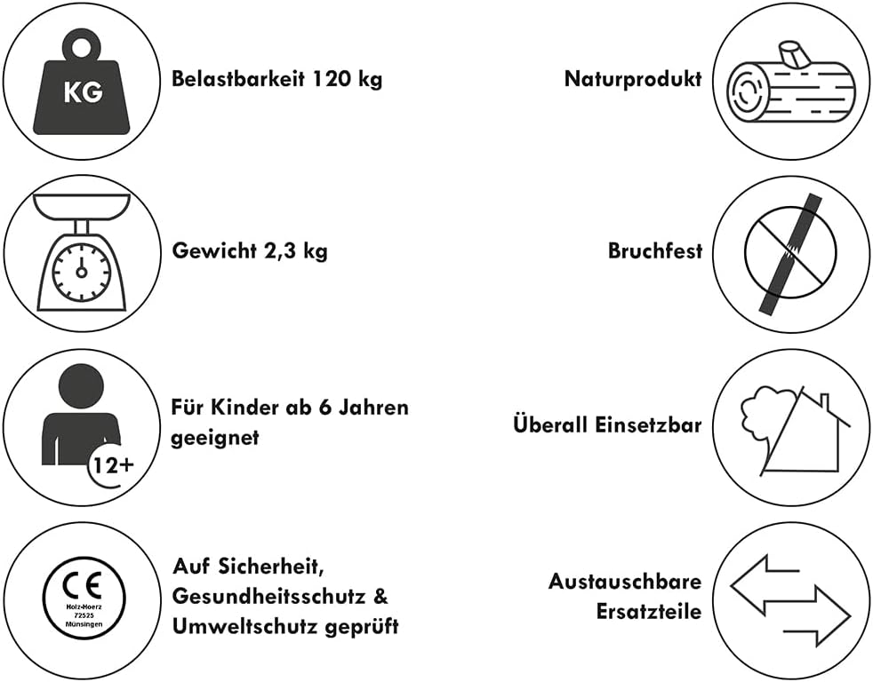 pedalo Stelzen 170 cm I verstellbare Holzstelze I Antirutsch-Gummifuss I extrem stabil für Kinder un
