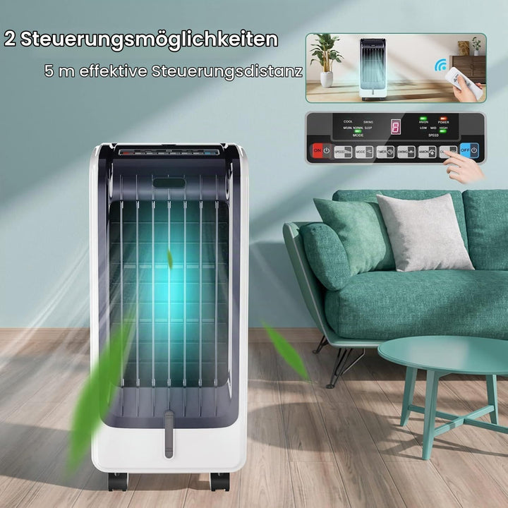 RELAX4LIFE Luftkühler, 3 in 1 Mobile Klimaanlage, 6L Wassertank/3 Geschwindigkeiten/8H-Timer, Luftkü