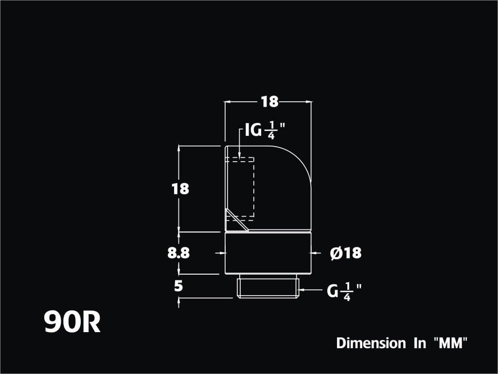 Bitspower BP-90R Silber Kühlungszubehör - Kühlungszubehör