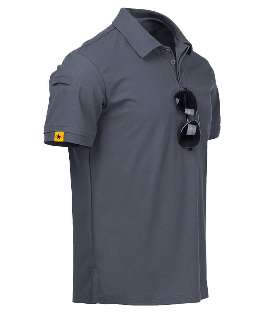 geeksport Poloshirt Herren Kurzarm Freizeit Sport Polo Golf Tshirts Männer Polohemd Grau XL, Grau XL