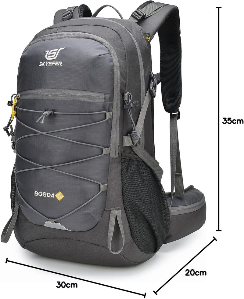 SKYSPER Wanderrucksack 30L/35L Trekkingrucksack Leicht Rucksack mit Rückenbelüftung aus atmungsaktiv