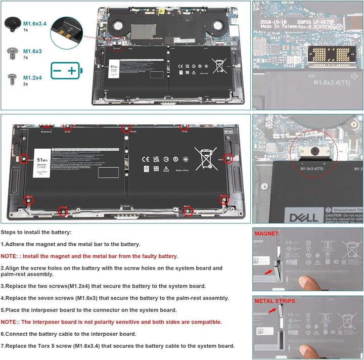 ARyee 52TWH Akku Kompatibel mit Dell XPS 13 7390 2-in-1 P103G P103G001 P103G002 Serie Notebook, Ersa