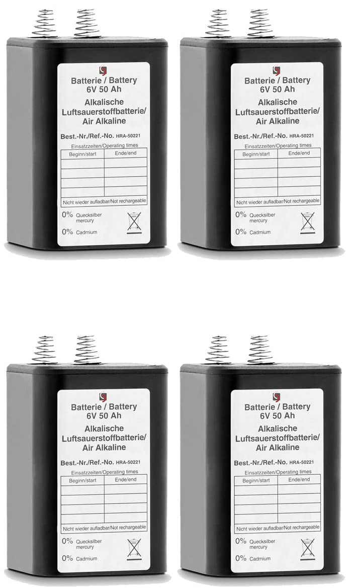 UvV ES-Team HRA5221 Batterie für Baustellenleuchten (50Ah Luft Sauerstoff) 6V 4R25 (4), 4