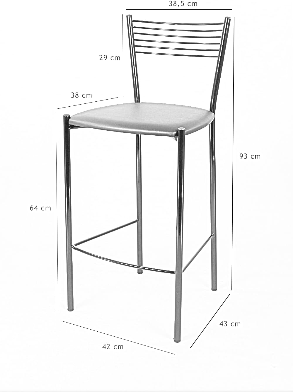t m c s Tommychairs - 2er Set Moderne Barhocker Elegance für Küche und Esszimmer, Robustes Gestell a